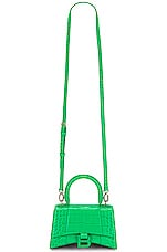 Balenciaga XS Hourglass Top Handle Bag in Vivid Green, view 6, click to view large image.