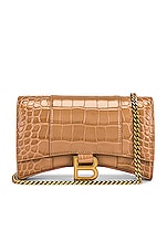 Balenciaga Hourglass Wallet on Chain Bag in Nude Beige, view 3, click to view large image.
