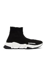 Balenciaga Bicolor Speed Sneakers in Black & White, view 1, click to view large image.