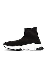 Balenciaga Bicolor Speed Sneakers in Black & White, view 5, click to view large image.