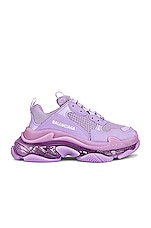 Balenciaga Triple S Sneakers in Light Lilac & White, view 1, click to view large image.