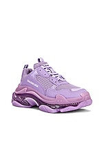 Balenciaga Triple S Sneakers in Light Lilac & White, view 2, click to view large image.