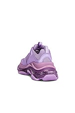 Balenciaga Triple S Sneakers in Light Lilac & White, view 3, click to view large image.