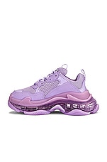 Balenciaga Triple S Sneakers in Light Lilac & White, view 5, click to view large image.