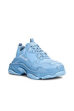 Balenciaga Triple S Sneakers in Light Blue & White, view 2, click to view large image.