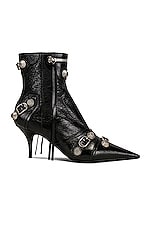 Balenciaga Cagole Bootie in Black & Aged Nickel, view 1, click to view large image.