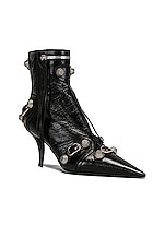 Balenciaga Cagole Bootie in Black & Aged Nickel, view 2, click to view large image.