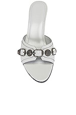 Balenciaga Cagole Mules in White & Palladium, view 4, click to view large image.