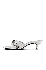 Balenciaga Cagole Mules in White & Palladium, view 5, click to view large image.