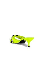 Balenciaga Cagole Mules in Fluo Yellow & Palladium, view 3, click to view large image.