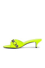 Balenciaga Cagole Mules in Fluo Yellow & Palladium, view 5, click to view large image.