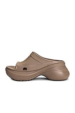 Balenciaga Pool Crocs Slides in Beige, view 5, click to view large image.