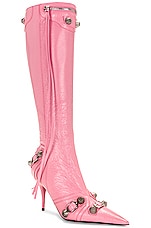 Balenciaga Cagole Boot in Sweet Pink & Silver, view 2, click to view large image.