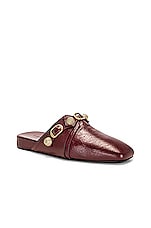 Balenciaga Cosy Cagole Mule in Burgundy & Antique Gold, view 2, click to view large image.