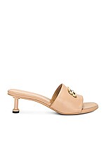 Balenciaga Groupie Sandal in Seashell Beige & Gold, view 1, click to view large image.