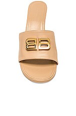 Balenciaga Groupie Sandal in Seashell Beige & Gold, view 4, click to view large image.
