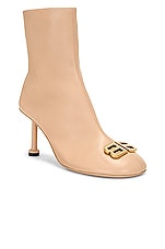 Balenciaga Groupie Bootie in Seashell & Gold, view 2, click to view large image.