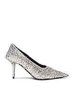 Balenciaga Square Knife Pump in Silver Titanium, view 1, click to view large image.