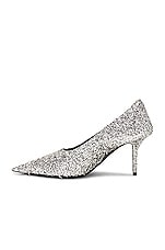 Balenciaga Square Knife Pump in Silver Titanium, view 5, click to view large image.