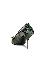 Balenciaga Square Knife BB Pump in Forest Green, view 3, click to view large image.