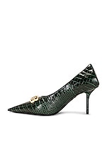 Balenciaga Square Knife BB Pump in Forest Green, view 5, click to view large image.