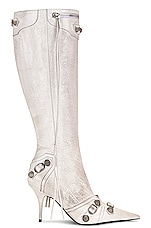 Balenciaga Cagole Boot in Dirty Optical White, view 1, click to view large image.