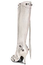 Balenciaga Cagole Boot in Dirty Optical White, view 3, click to view large image.