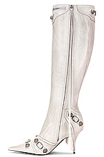 Balenciaga Cagole Boot in Dirty Optical White, view 5, click to view large image.
