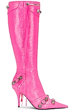 Balenciaga Cagole Boot in Fluo Pink, view 1, click to view large image.