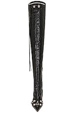 Balenciaga Cagole Over the Knee Boot in Black & Crystal, view 4, click to view large image.