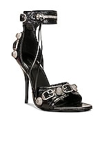 Balenciaga Cagole Sandal in Black & Pallas, view 2, click to view large image.