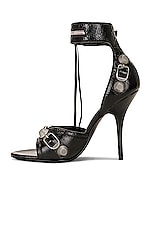 Balenciaga Cagole Sandal in Black & Pallas, view 5, click to view large image.