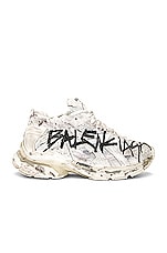Balenciaga Runner Sneaker in White & Black, view 1, click to view large image.