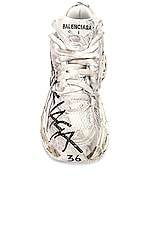 Balenciaga Runner Sneaker in White & Black, view 5, click to view large image.