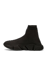 Balenciaga Speed Full Knit Sneaker in Black, view 5, click to view large image.