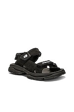 Balenciaga Tourist Sandal in Black, view 2, click to view large image.