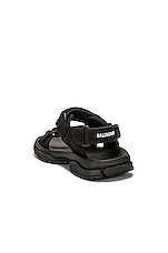 Balenciaga Tourist Sandal in Black, view 3, click to view large image.