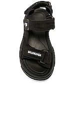 Balenciaga Tourist Sandal in Black, view 4, click to view large image.
