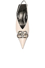 Balenciaga Square Knife BB Sling Pump in Nacre & Silver, view 4, click to view large image.