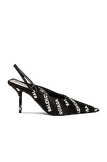 Balenciaga Square Knife Sling Pump in Black, view 1, click to view large image.
