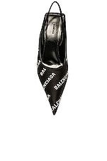 Balenciaga Square Knife Sling Pump in Black, view 4, click to view large image.