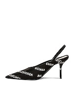 Balenciaga Square Knife Sling Pump in Black, view 5, click to view large image.