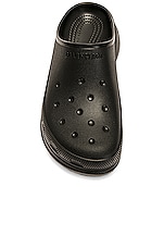 Balenciaga Crocs Mule in Black, view 4, click to view large image.