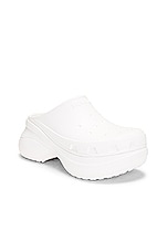 Balenciaga Crocs Mule in White, view 2, click to view large image.