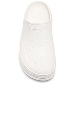 Balenciaga Crocs Mule in White, view 4, click to view large image.