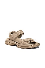 Balenciaga Tourist Fake Leather Sandal in Taupe, view 2, click to view large image.