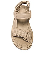 Balenciaga Tourist Fake Leather Sandal in Taupe, view 4, click to view large image.