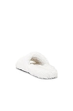 Balenciaga Furry Slide in White, view 3, click to view large image.