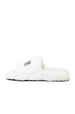 Balenciaga Furry Slide in White, view 5, click to view large image.