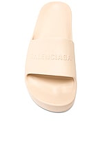 Balenciaga Chunky Slide in Sand Beige, view 4, click to view large image.